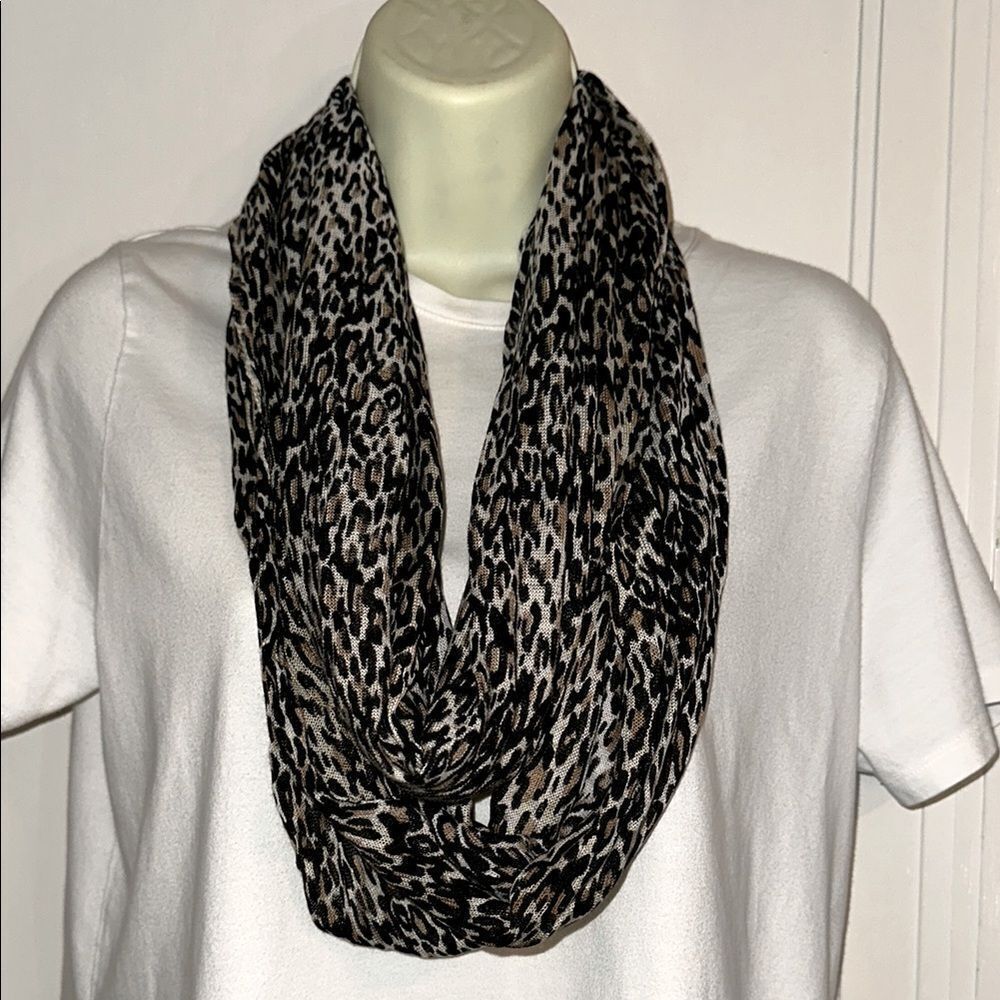 Leopard Print Polyester Knit‎ Infinity Scarf